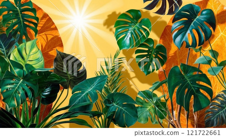 Tropical Leaves on a Bright Background 121722661