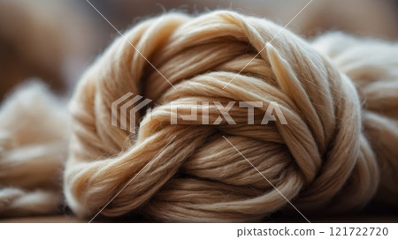 Close-Up of Wool Yarn Skeins Close-Up of Wool Yarn Skeins 121722720