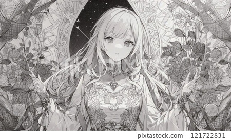 Woman surrounded by flowers Woman surrounded by flowers 121722831