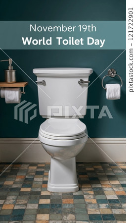 World Toilet Day: Clean and Modern Restroom Interior 121722901