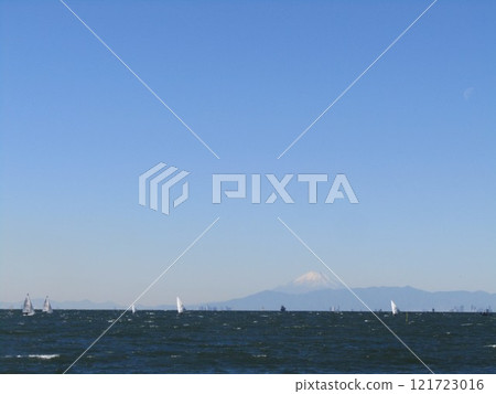 View of Mt. Fuji across the Inagehama Sea 121723016