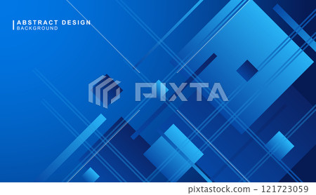 Blue abstract background material made of diagonal rectangles and lines 121723059