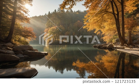 Autumn Lake Retreat for Meditation and Relaxation 121723135
