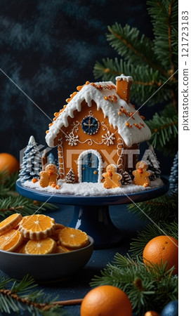 Christmas Gingerbread with Fir Branches Christmas Gingerbread with Fir Branches 121723183
