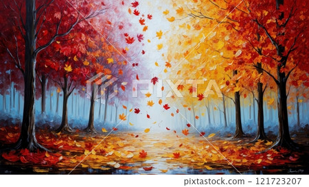 Autumn Dance of Leaves 121723207