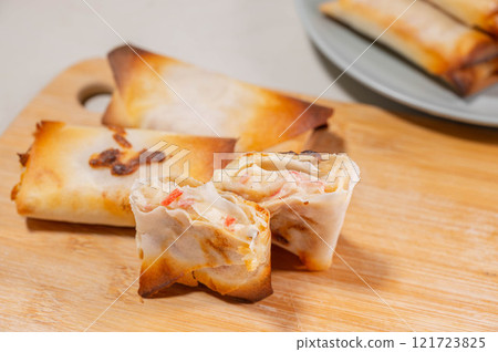 Crab cream spring rolls Crab cream spring rolls 121723825
