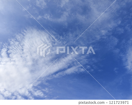 Clear Blue Sky with Radiating Clouds Clear Blue Sky with Radiating Clouds 121723971