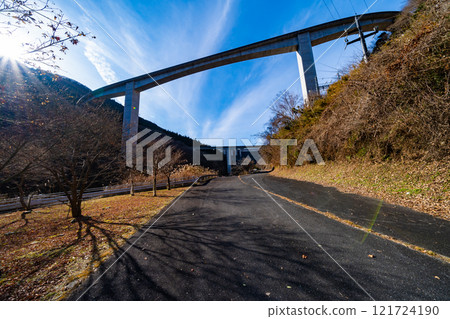 Chichibu Loop Bridge bathed in warm sunlight Chichibu Loop Bridge bathed in warm sunlight 121724190
