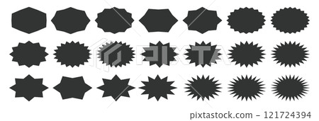 Jagged cushion set Set of sale stickers, starburst labels, 121724394
