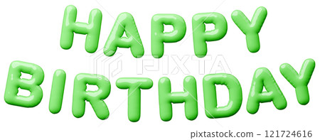3D image_balloon_HAPPY BIRTHDAY_green 121724616
