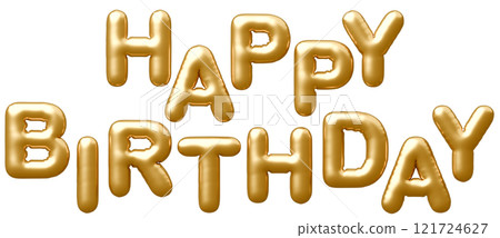 3D image_balloon_HAPPY BIRTHDAY_gold 121724627