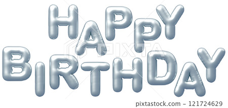 3D image_balloon_HAPPY BIRTHDAY_silver 3D image_balloon_HAPPY BIRTHDAY_silver 121724629