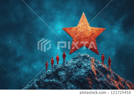 Businessmen are moving up the career ladder. A stellar time for business Businessmen are moving up the career ladder. A stellar time for business 121725458