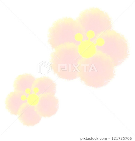 日式簡約梅花插畫素材（白梅） 121725706