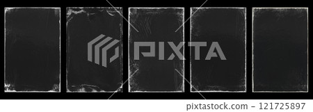 Empty old vintage black scratch torn poster set overlay texture background Empty old vintage black scratch torn poster set overlay texture background 121725897