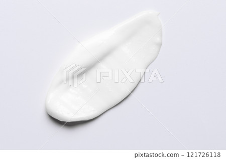 A sample of a white moisturizing cosmetic cream for the body or face A sample of a white moisturizing cosmetic cream for the body or face 121726118