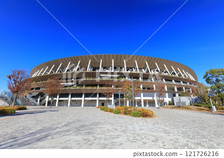 [東京] 新國家體育場晴空萬裡 121726216