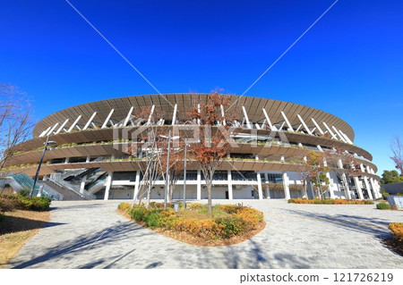 [東京] 新國家體育場晴空萬裡 121726219