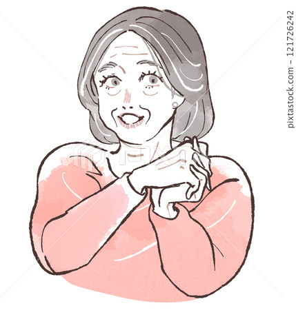 Plump senior woman happy 121726242