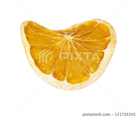 Dried orange fripsy fruit food diet slices isolated on the white background decorative 121726301