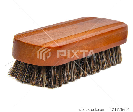 wooden brush for shoes isolated on the white background 121726605