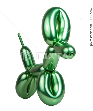 Green balloon dog rubber toy isolated on the white background 121726709