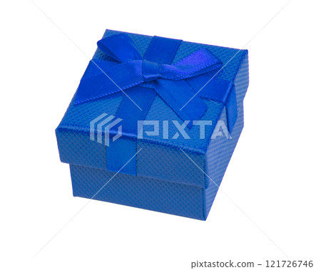 Blue gift box christmas isolated on the white background Blue gift box christmas isolated on the white background 121726746