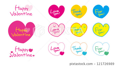 Cute hand drawn valentine heart frames set Cute hand drawn valentine heart frames set 121726989