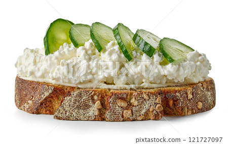bread slice with cottage cheese bread slice with cottage cheese 121727097
