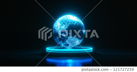 3D全息影像的地球图片 121727259