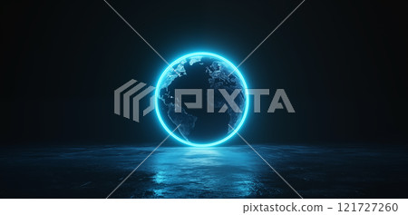 3D全息影像的地球图片 121727260