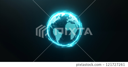 3D全息影像的地球图片 121727261