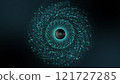 Animation of artificial intelligence eye. Abstract digital and technology. Big data visualization. Futuristic digital background. 3d rendering. 121727285