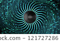 Animation of artificial intelligence eye. Abstract digital and technology. Big data visualization. Futuristic digital background. 3d rendering. 121727286