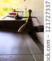 Close-Up of Brass Water Tap Over Sink 121727337