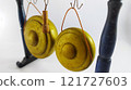 Miniature Gong, a traditional Javanese musical instrument. Miniature Indonesian Javanese Traditional Gamelan Music Instruments in White Isolated Background 121727603