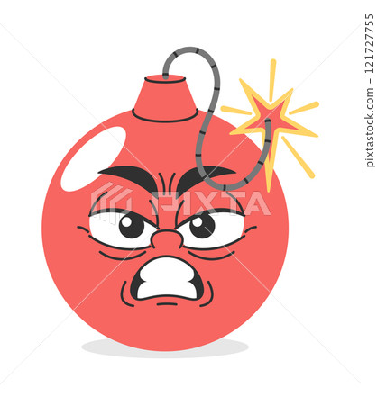 Angry furious bomb explosive character 121727755