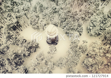 Old observatory tower in the Glen park. Tallinn, Estonia. 121727914
