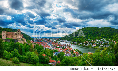View of Heidelberg, Germany. Panoramic view, travel destination 121728737