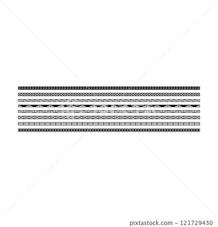 Border icon, divider shape horizontal line vector for decorative vintage doodle element for design in vector illustration Border icon, divider shape horizontal line vector for decorative vintage doodle element for design in vector illustration 121729430
