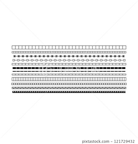 Border icon, divider shape horizontal line vector for decorative vintage doodle element for design in vector illustration Border icon, divider shape horizontal line vector for decorative vintage doodle element for design in vector illustration 121729432