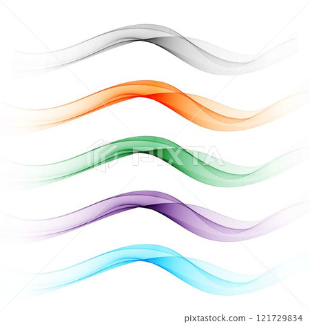 Set of colored waves. Abstract vector set. Decor elements. Eps 10 121729834