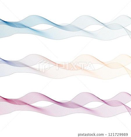 Set of colored waves. Abstract vector background. Eps 10 121729989