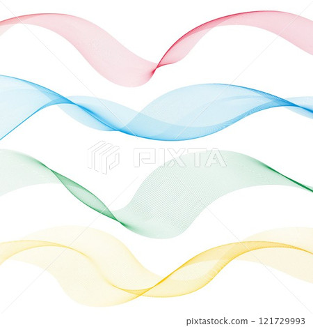 Set of abstract colored waves. Red, green, blue and yellow waves. Eps 10 Set of abstract colored waves. Red, green, blue and yellow waves. Eps 10 121729993