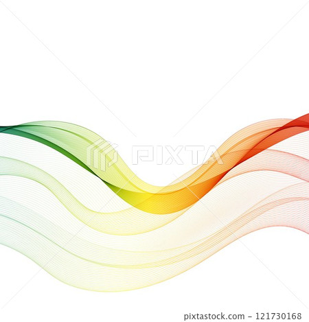 Colorful Design Element Gradient Wave Line Isolated on White Background. Abstract Transparent Smooth Wavy Horizontal Curved Line. Eps 10 121730168