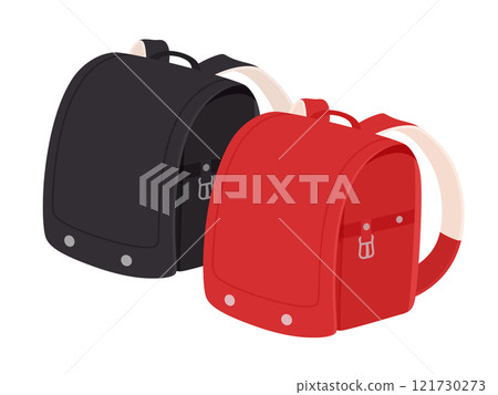 Illustration material of a red and black school bag 121730273