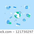 Icon about travel and map 121730297