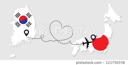 Airplane travel from South Korea to Japan Airplane travel from South Korea to Japan 121730336