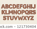 Delicious Gingerbread Cookie Alphabet Set with Festive Icing Outline on Neutral Background 121730404
