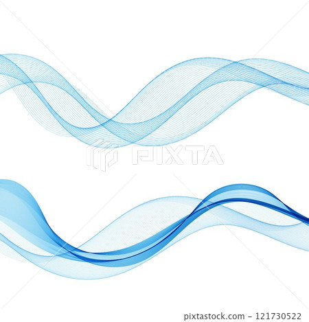Set of blue abstract colored waves. Eps 10 121730522